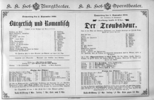 Theaterzettel (Oper und Burgtheater in Wien) 18860902 Seite: 1
