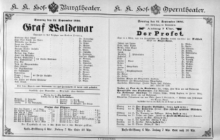 Theaterzettel (Oper und Burgtheater in Wien) 18860912 Seite: 1