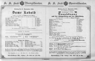 Theaterzettel (Oper und Burgtheater in Wien) 18860921 Seite: 1