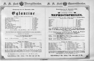 Theaterzettel (Oper und Burgtheater in Wien) 18860923 Seite: 1