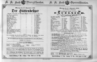 Theaterzettel (Oper und Burgtheater in Wien) 18860927 Seite: 1
