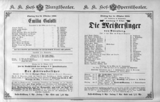 Theaterzettel (Oper und Burgtheater in Wien) 18861012 Seite: 1