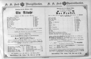 Theaterzettel (Oper und Burgtheater in Wien) 18861016 Seite: 1