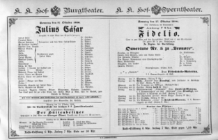 Theaterzettel (Oper und Burgtheater in Wien) 18861017 Seite: 1
