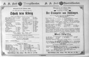Theaterzettel (Oper und Burgtheater in Wien) 18861020 Seite: 1