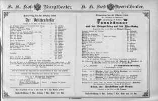 Theaterzettel (Oper und Burgtheater in Wien) 18861028 Seite: 1