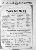 Theaterzettel (Oper und Burgtheater in Wien) 18861031 Seite: 1