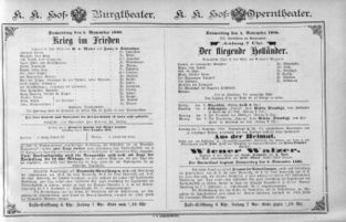 Theaterzettel (Oper und Burgtheater in Wien) 18861104 Seite: 1