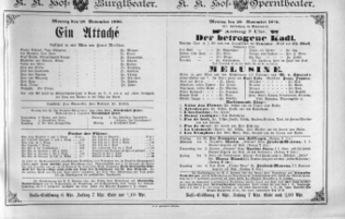 Theaterzettel (Oper und Burgtheater in Wien) 18861129 Seite: 1