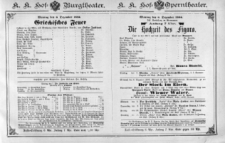 Theaterzettel (Oper und Burgtheater in Wien) 18861206 Seite: 1