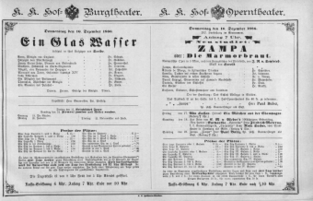 Theaterzettel (Oper und Burgtheater in Wien) 18861216 Seite: 1