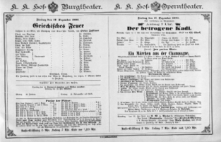 Theaterzettel (Oper und Burgtheater in Wien) 18861217 Seite: 1