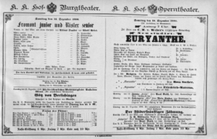 Theaterzettel (Oper und Burgtheater in Wien) 18861218 Seite: 1