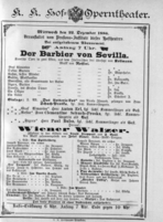 Theaterzettel (Oper und Burgtheater in Wien) 18861222 Seite: 1