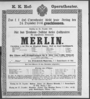 Theaterzettel (Oper und Burgtheater in Wien) 18861224 Seite: 1