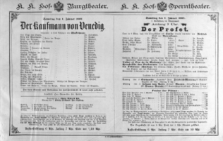 Theaterzettel (Oper und Burgtheater in Wien) 18870101 Seite: 1
