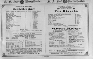 Theaterzettel (Oper und Burgtheater in Wien) 18870104 Seite: 1