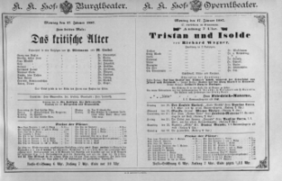 Theaterzettel (Oper und Burgtheater in Wien) 18870117 Seite: 1