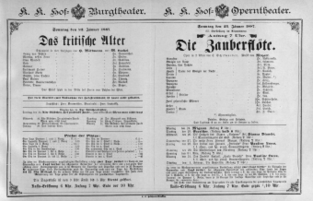 Theaterzettel (Oper und Burgtheater in Wien) 18870123 Seite: 1