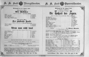 Theaterzettel (Oper und Burgtheater in Wien) 18870126 Seite: 1
