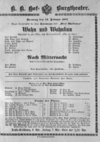 Theaterzettel (Oper und Burgtheater in Wien) 18870213 Seite: 1