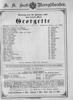 Theaterzettel (Oper und Burgtheater in Wien) 18870220 Seite: 1