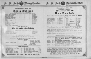 Theaterzettel (Oper und Burgtheater in Wien) 18870309 Seite: 1