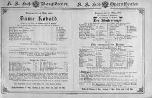 Theaterzettel (Oper und Burgtheater in Wien) 18870312 Seite: 1
