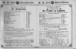 Theaterzettel (Oper und Burgtheater in Wien) 18870317 Seite: 1