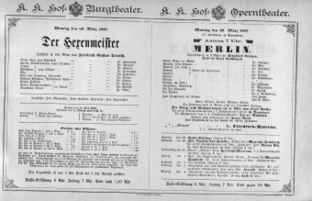 Theaterzettel (Oper und Burgtheater in Wien) 18870328 Seite: 1