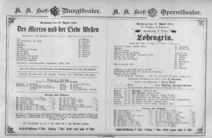 Theaterzettel (Oper und Burgtheater in Wien) 18870417 Seite: 1