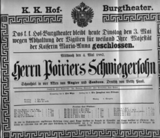 Theaterzettel (Oper und Burgtheater in Wien) 18870503 Seite: 1