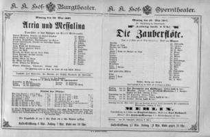 Theaterzettel (Oper und Burgtheater in Wien) 18870523 Seite: 1