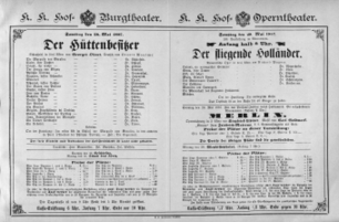 Theaterzettel (Oper und Burgtheater in Wien) 18870528 Seite: 1