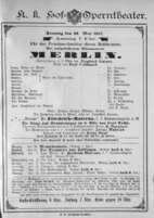 Theaterzettel (Oper und Burgtheater in Wien) 18870529 Seite: 1