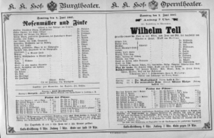 Theaterzettel (Oper und Burgtheater in Wien) 18870604 Seite: 1