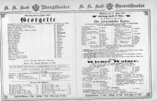 Theaterzettel (Oper und Burgtheater in Wien) 18870606 Seite: 1