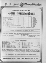 Theaterzettel (Oper und Burgtheater in Wien) 18870616 Seite: 1