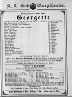 Theaterzettel (Oper und Burgtheater in Wien) 18870617 Seite: 1