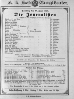 Theaterzettel (Oper und Burgtheater in Wien) 18870618 Seite: 1