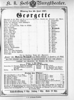 Theaterzettel (Oper und Burgtheater in Wien) 18870620 Seite: 1