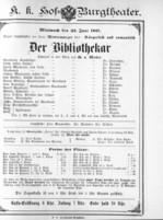 Theaterzettel (Oper und Burgtheater in Wien) 18870622 Seite: 1