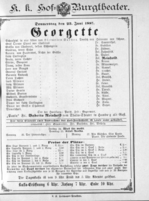 Theaterzettel (Oper und Burgtheater in Wien) 18870623 Seite: 1