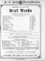 Theaterzettel (Oper und Burgtheater in Wien) 18870625 Seite: 1