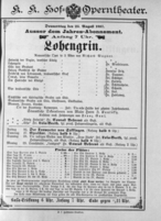 Theaterzettel (Oper und Burgtheater in Wien) 18870825 Seite: 1