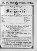 Theaterzettel (Oper und Burgtheater in Wien) 18870830 Seite: 1