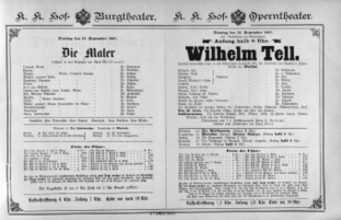 Theaterzettel (Oper und Burgtheater in Wien) 18870913 Seite: 1