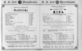Theaterzettel (Oper und Burgtheater in Wien) 18870930 Seite: 1
