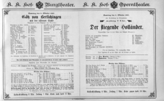 Theaterzettel (Oper und Burgtheater in Wien) 18871008 Seite: 1