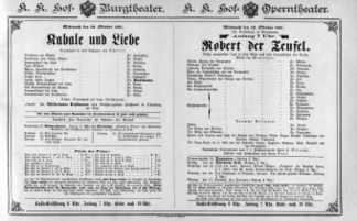 Theaterzettel (Oper und Burgtheater in Wien) 18871012 Seite: 1